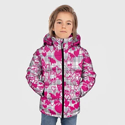 Куртка зимняя для мальчика Розовые черепа паттерн, цвет: 3D-черный — фото 2