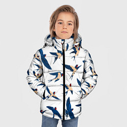 Куртка зимняя для мальчика Ласточки парят в небе, цвет: 3D-красный — фото 2