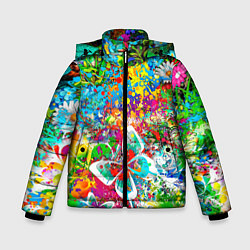 Куртка зимняя для мальчика Flowers in a clearing, цвет: 3D-светло-серый