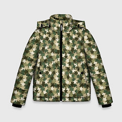 Куртка зимняя для мальчика Милитари звезда, цвет: 3D-светло-серый