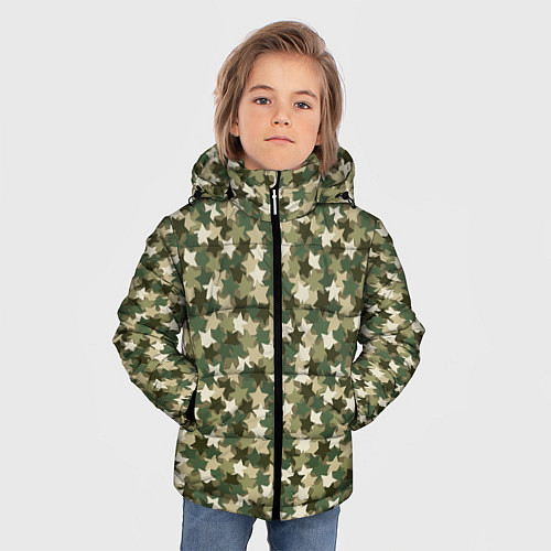 Зимняя куртка для мальчика Милитари звезда / 3D-Светло-серый – фото 3