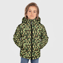 Куртка зимняя для мальчика Милитари пазлы, цвет: 3D-черный — фото 2