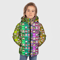 Куртка зимняя для мальчика Minecraft characters neon, цвет: 3D-красный — фото 2