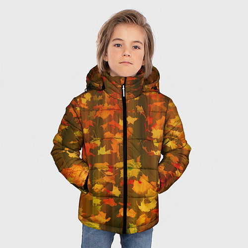 Зимняя куртка для мальчика Осеннее золото / 3D-Светло-серый – фото 3