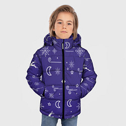Куртка зимняя для мальчика Новый год олени, снежинки, ветер, цвет: 3D-светло-серый — фото 2