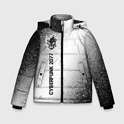 Куртка зимняя для мальчика Cyberpunk 2077 glitch на светлом фоне: по-вертикал, цвет: 3D-черный