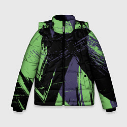 Куртка зимняя для мальчика Цветные Абстрактные Линии, цвет: 3D-черный
