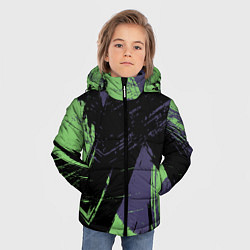 Куртка зимняя для мальчика Цветные Абстрактные Линии, цвет: 3D-черный — фото 2