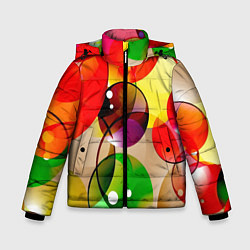 Куртка зимняя для мальчика Большие мыльные пузыри, цвет: 3D-светло-серый