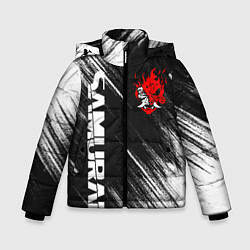 Куртка зимняя для мальчика Киберпанк - Потертости - Samurai, цвет: 3D-черный
