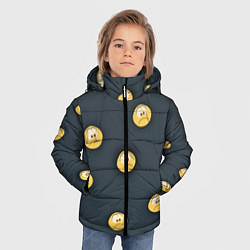 Куртка зимняя для мальчика Грусть смайла, цвет: 3D-черный — фото 2