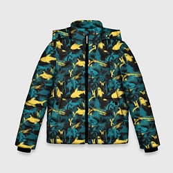Куртка зимняя для мальчика Акулы разноцветные, цвет: 3D-светло-серый