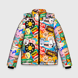 Куртка зимняя для мальчика Skzoo stickers characters, цвет: 3D-красный