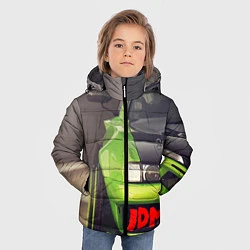 Куртка зимняя для мальчика JDM машина зеленая тюнингованная, цвет: 3D-светло-серый — фото 2