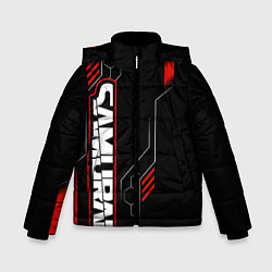 Куртка зимняя для мальчика Samurai - Красный техно - Киберпанк, цвет: 3D-черный