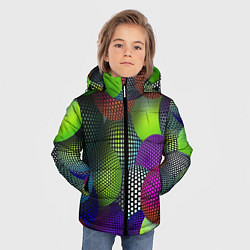 Куртка зимняя для мальчика Трехмерные разноцветные шары, цвет: 3D-красный — фото 2
