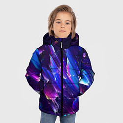 Куртка зимняя для мальчика Космический неоновый глитч, цвет: 3D-красный — фото 2