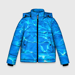 Куртка зимняя для мальчика Абстрактные волны бассейна - текстура, цвет: 3D-красный