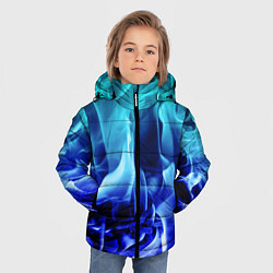 Куртка зимняя для мальчика Огненный неоновый градиент, цвет: 3D-красный — фото 2