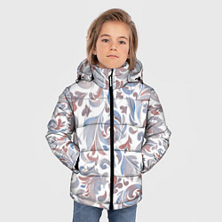 Куртка зимняя для мальчика Голубой узор винтаж, цвет: 3D-черный — фото 2