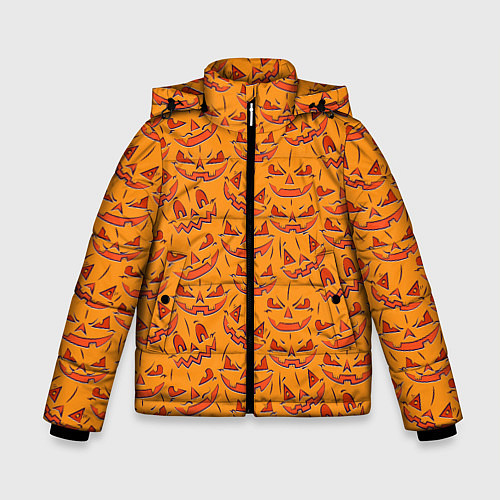 Зимняя куртка для мальчика Halloween Pumpkin Pattern / 3D-Черный – фото 1