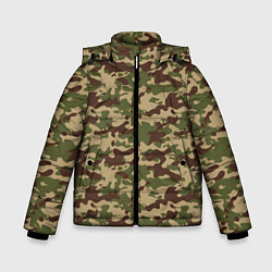 Куртка зимняя для мальчика Камуфляж ВСР-98 Флора, цвет: 3D-светло-серый
