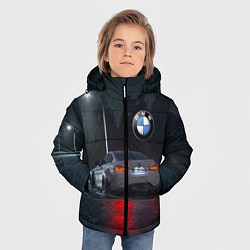 Куртка зимняя для мальчика Крутая бэха на ночной трассе, цвет: 3D-черный — фото 2