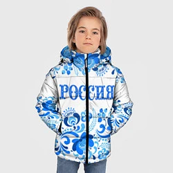 Куртка зимняя для мальчика РОССИЯ голубой узор, цвет: 3D-красный — фото 2