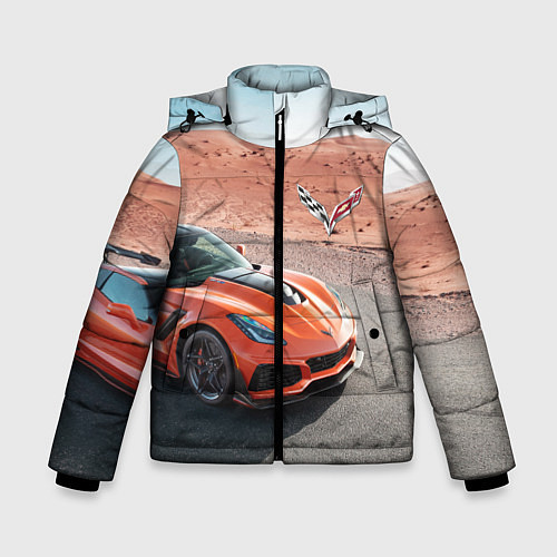 Зимняя куртка для мальчика Chevrolet Corvette - Motorsport - Desert / 3D-Черный – фото 1