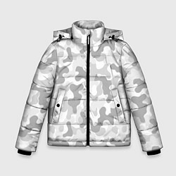 Куртка зимняя для мальчика Камуфляж цифра светло-серый крупный, цвет: 3D-светло-серый
