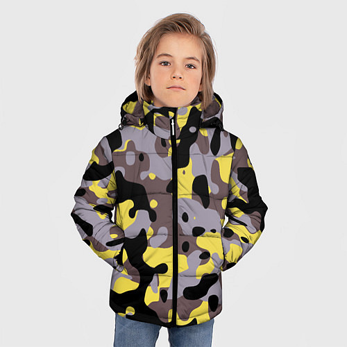 Зимняя куртка для мальчика Камуфляж Yellow Stinger / 3D-Светло-серый – фото 3