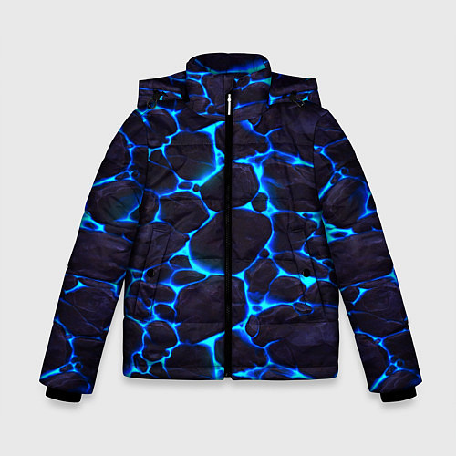 Зимняя куртка для мальчика Голубое свечение камней / 3D-Черный – фото 1