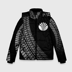 Куртка зимняя для мальчика Daewoo tire tracks, цвет: 3D-черный