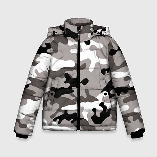 Зимняя куртка для мальчика Камуфляж Urban крупный / 3D-Черный – фото 1