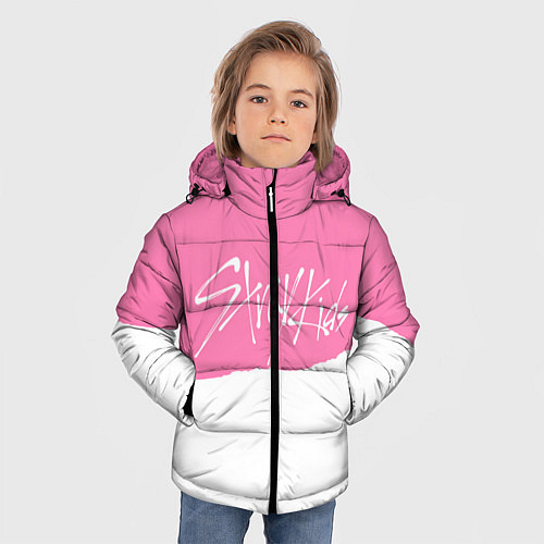 Зимняя куртка для мальчика Stray Kids pink and white / 3D-Светло-серый – фото 3