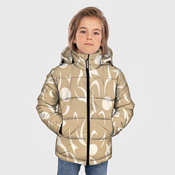 Куртка зимняя для мальчика Абстрактные фигуры на кремовом фоне, цвет: 3D-светло-серый — фото 2