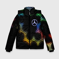 Куртка зимняя для мальчика Mercedes - neon pattern, цвет: 3D-красный