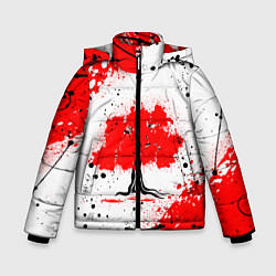 Куртка зимняя для мальчика Цветущая сакура, цвет: 3D-светло-серый