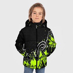 Куртка зимняя для мальчика Яркое граффити на черной стене, цвет: 3D-черный — фото 2