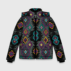 Куртка зимняя для мальчика Орнамент ацтеков - текстура, цвет: 3D-красный