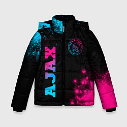 Зимняя куртка для мальчика Ajax - neon gradient: надпись, символ