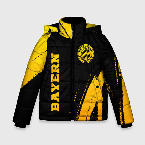 Зимняя куртка для мальчика Bayern - gold gradient: надпись, символ / 3D-Черный – фото 1
