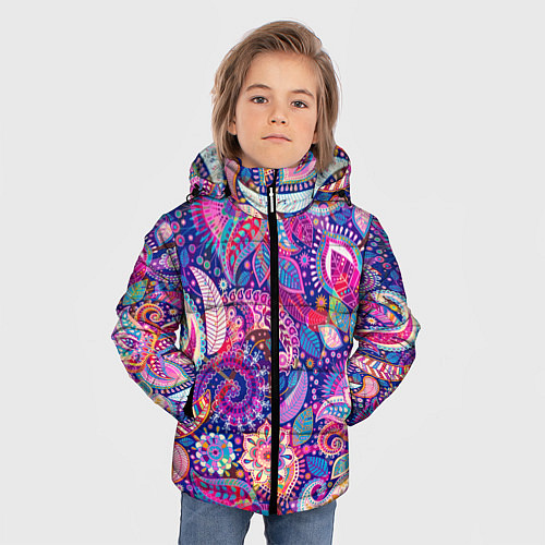 Зимняя куртка для мальчика Multi-colored colorful patterns / 3D-Светло-серый – фото 3