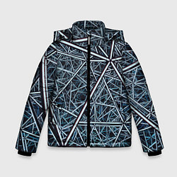 Куртка зимняя для мальчика Абстрактное множество технологичных связей, цвет: 3D-светло-серый