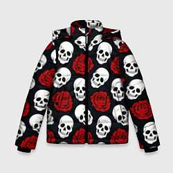 Зимняя куртка для мальчика Весёлые черепки и розы