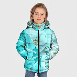Куртка зимняя для мальчика Нежный цветочный smile, цвет: 3D-красный — фото 2