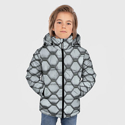 Куртка зимняя для мальчика Бетонная черепица - текстура, цвет: 3D-черный — фото 2