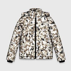 Куртка зимняя для мальчика Камуфляж зима мелкий, цвет: 3D-черный