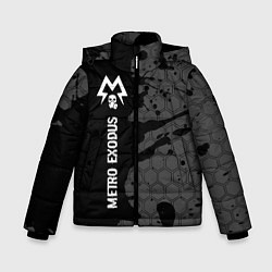 Куртка зимняя для мальчика Metro Exodus glitch на темном фоне: по-вертикали, цвет: 3D-черный