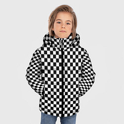 Куртка зимняя для мальчика Шахматное пано, цвет: 3D-светло-серый — фото 2